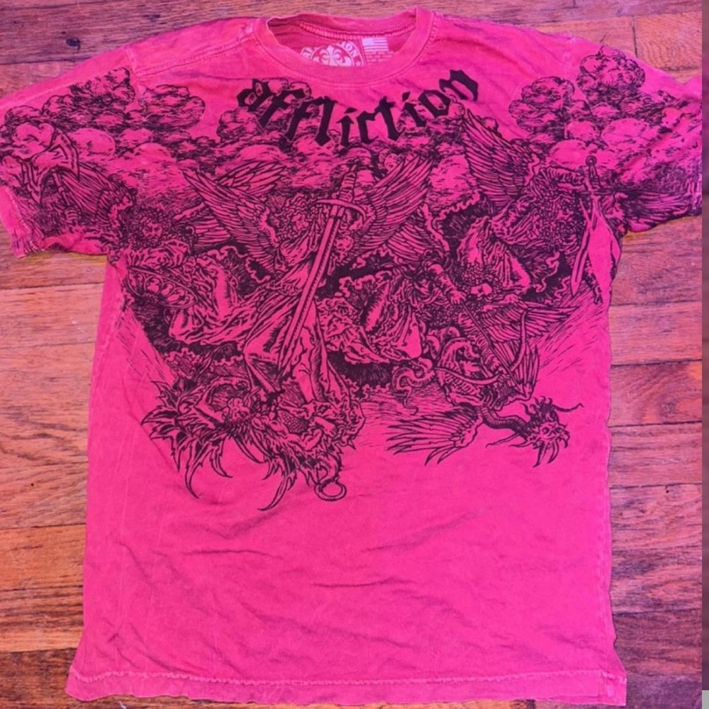 Red angle affliction shirt🔥